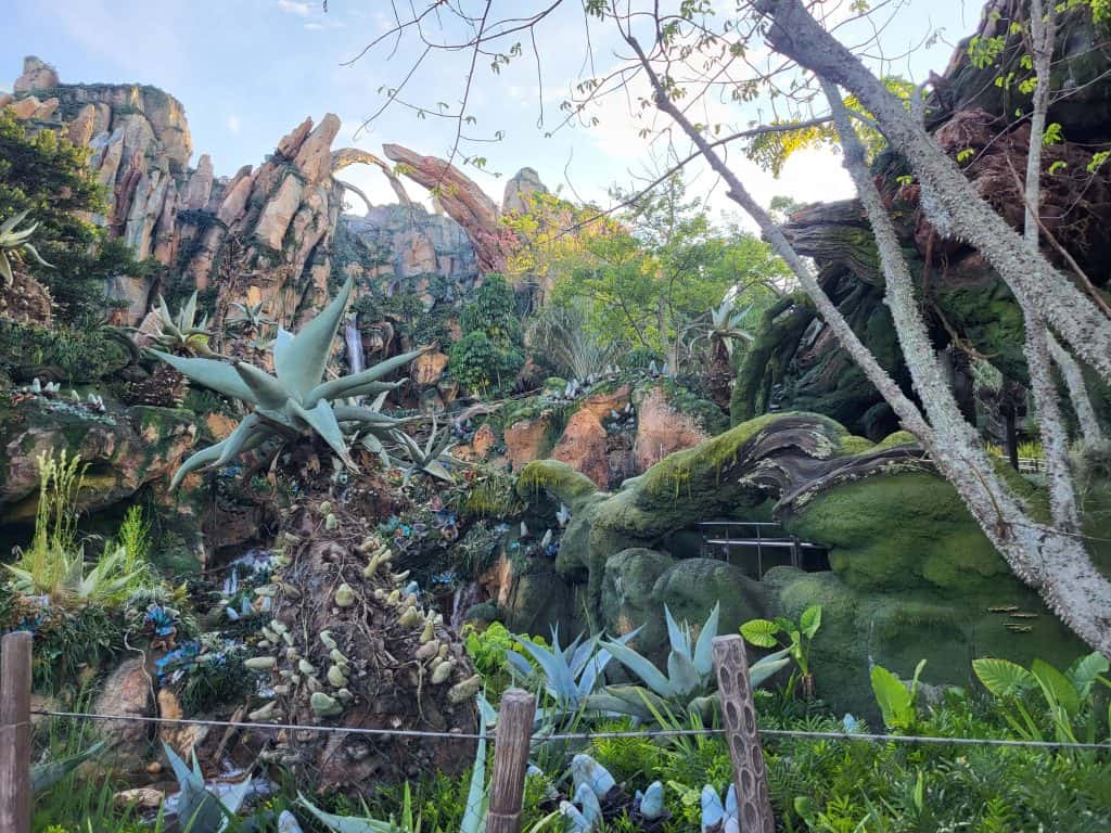 Flowers and floating mountains of Pandora in Animal Kingdom